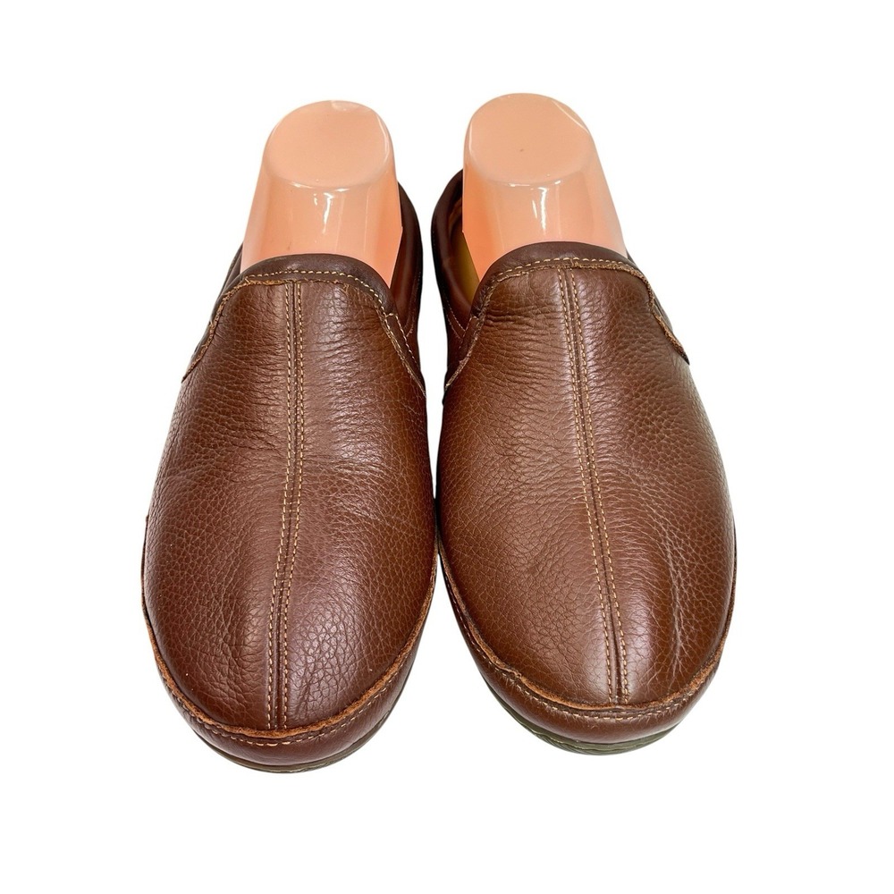 LL BEAN Mens Elkhide Leather Scuff Mule Slippers Indoor Outdoor Padded Size 9M - Picture 10 of 16